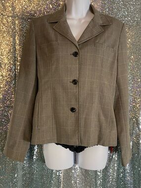 Rafaella Petites | Glen Plaid Structured Blazer | Classic | Sz 12P